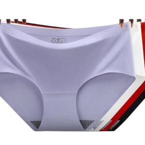 Women's Seamless Hipster Ice Silk Panty,Pack of 4 Multicolor