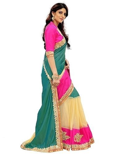 BEMITH Pure Fancy Georgette Embroidery Saree Rich Pallu Design Lace Zari Work Trendy Occassion Wear - Image 3