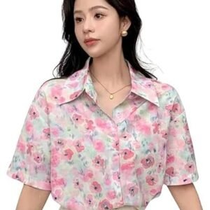 GRECIILOOKS Women's Rayon Oversized Fit Korean Casual Short Sleeve Loose Fit Top | Summer Wear