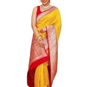 Satrani Women's Silk Weaving Kanjivaram Saree with Unstitched Blouse Piece