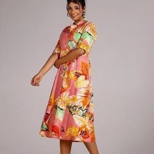 GRECIILOOKS Rayon Fit and Flare Below The Knee One Piece Dresses for Women | Dress