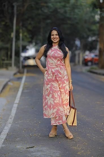 ANNI DESIGNER Women's Rayon Viscose Straight Printed Kurta with Pant