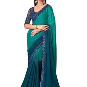 Pure Georgette Striped Printed Saree With Unstitched Blouse