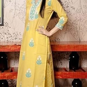 GoSriKi Women's Rayon Viscose Printed Straight Kurta with Pant & Dupatta