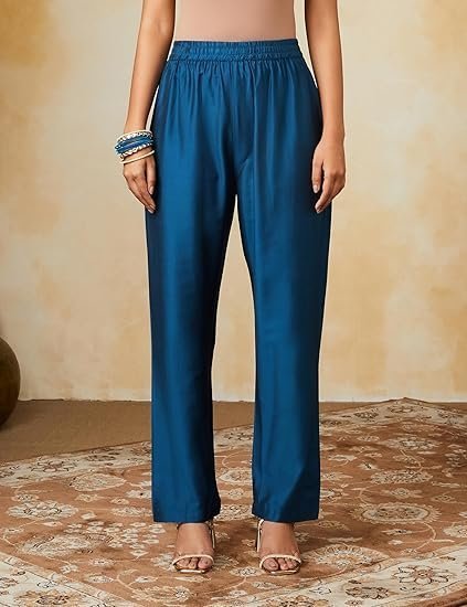 Myx Women's Embroidered Anarkali Kurta Pant Set with Organza Dupatta - Image 5