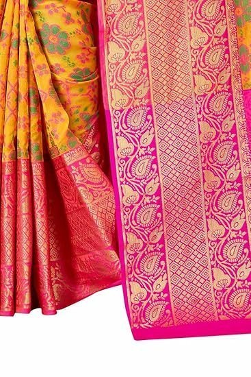 SWORNOF Women's kanjivaram banarasi silk saree for festival Wedding silk with rich pallu Design sarees for women with Unstitched blouse piece - Image 6