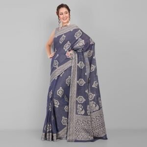 Lucknowi Chikankari Linen cotton Woven Sarees