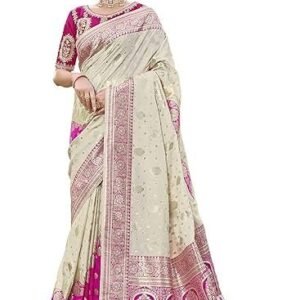 MANOHARI Most Trendy Jacquard Work Woven Saree with Unstitch Blouse Piece