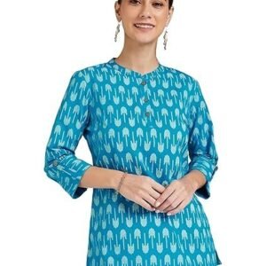 Myx Women's Printed Regular Cotton Short Kurti