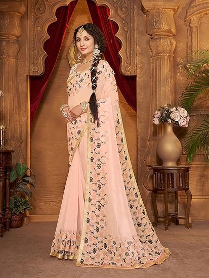 Garden Vareli Elegant Lace Border Lintus Saree - Image 3